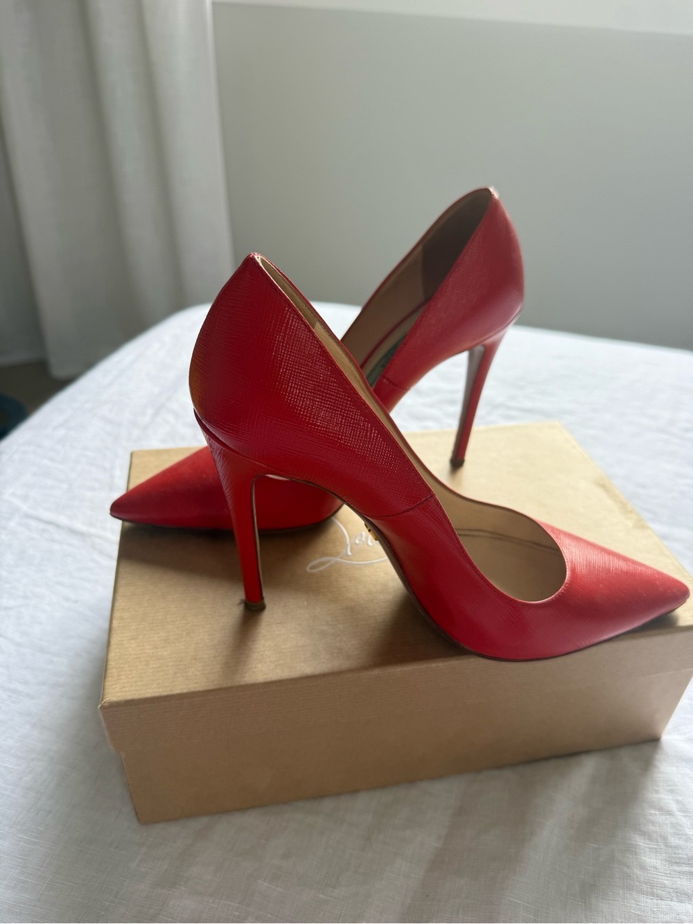 Prada Red Pointed-Toe Stiletto Pumps